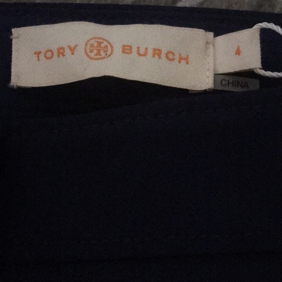 NWT Tory Burch Vanner Pant Sz 4 Navy Sea - Picture 4 of 5